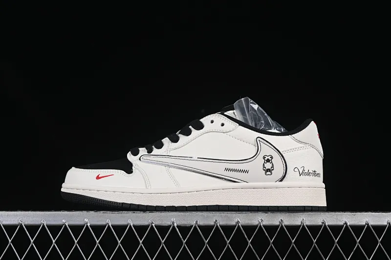 All categories Air Jordan Jordan series basketball shoes Air Jordan 1 Low High-end customized low-top sneakers Travis Scott x Fragment Design x Air Jordan 1 Low OG SP Joe 1 violent bear joint cartoon beige low-top cultural casual sneakers XS7089-526